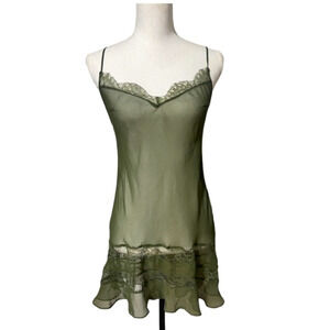 Victoria’s Secret Lingerie Size XS Green Sheer Nightie, Adjustable, Sexy NWOT